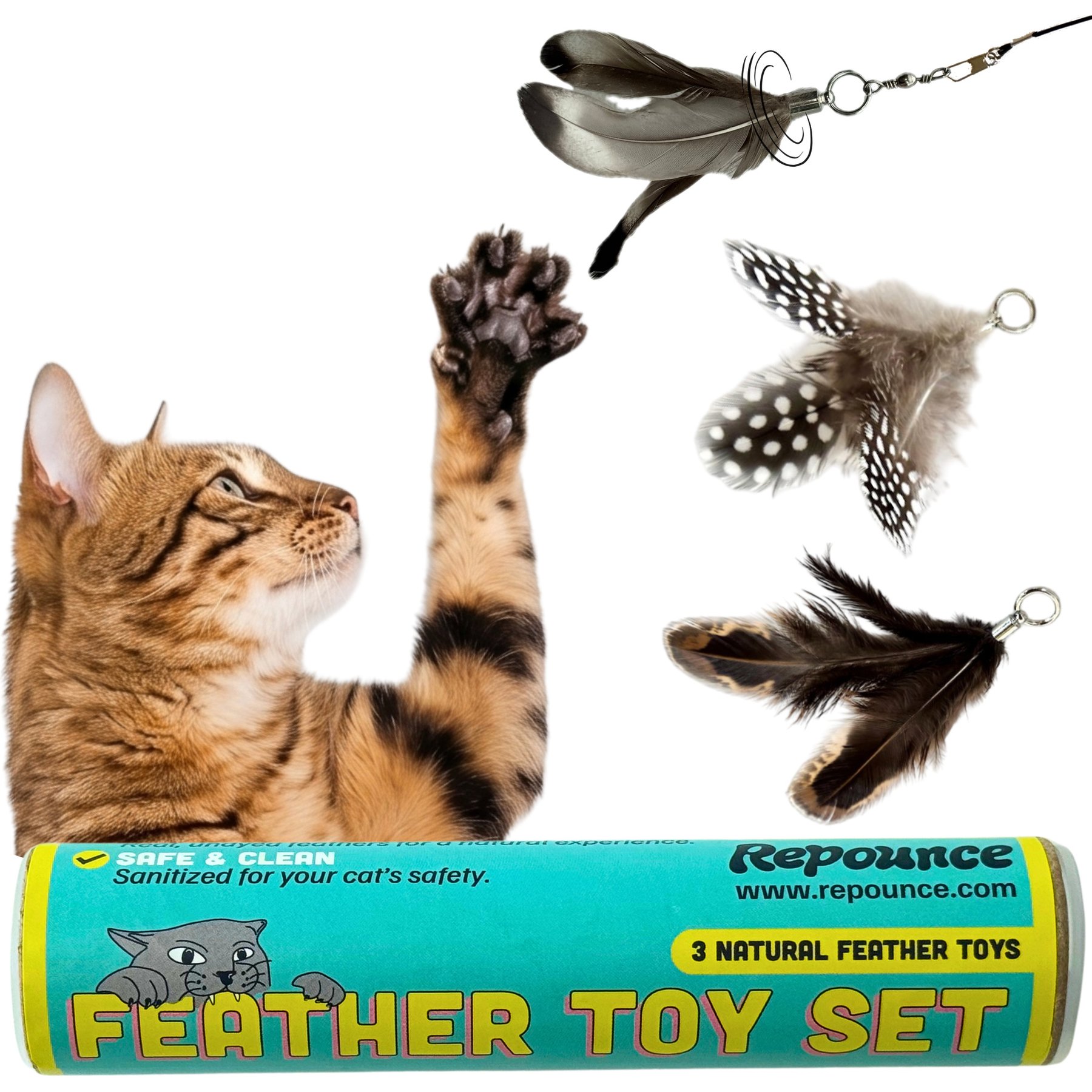 Repounce Feather Toy Set Cat Toy, 3 count