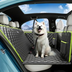 Pecute Leather Back Seat Extender Dog Automobile Protective Cover, Black, 52.4 x 24.4-in