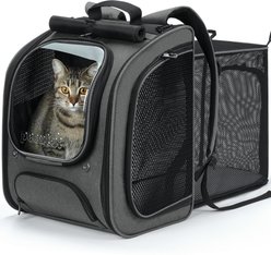 Pecute Expandable Bubble Backpack for Dogs & Cats Breathable Carrier, Grey