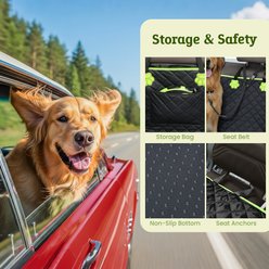Pecute 2-in-1 Passenger Mode Dog Automobile Protective Cover, Black, 50.4 x 23.2-in slide 2 of 8