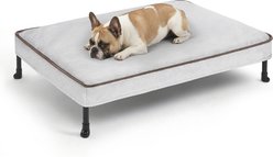 Veehoo Elevated Dog Bed with Waterproof Cushion Mat, Dark Grey, Medium: 31.9 x 25.2 x 7.1-in