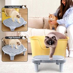 Bartuke Indoor Adjustable Ramp Step Double Layer Filter Function Elevated Cat Litter Box Mat, 20 x 16 x 6.2-in, Grey slide 2 of 7
