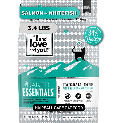 I and Love and You I and Love and You Naked Essentials Hairball Support Salmon + Whitefish Dry Cat Food, 3.4-lb bag