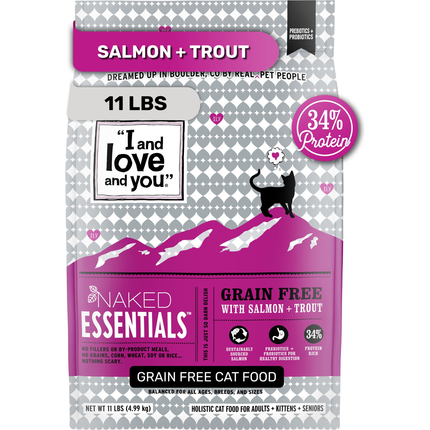 I and Love and You Naked Essentials Salmon & Trout Recipe Grain-Free Dry Cat Food, 11-lb bag