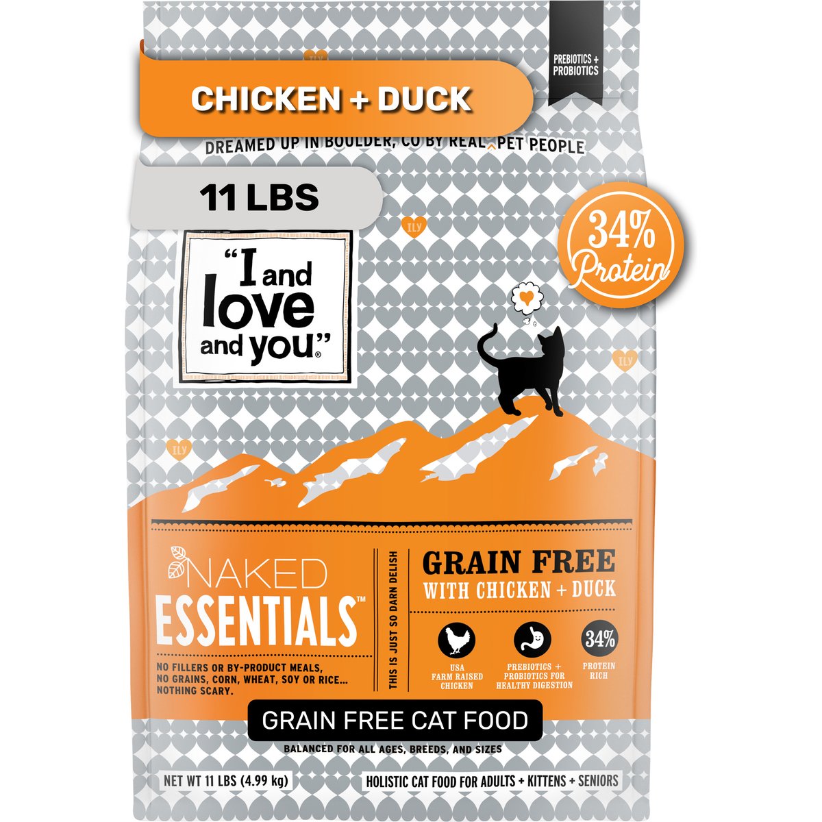 I and Love and You Naked Essentials Chicken & Duck Recipe Dry Cat Food, 22-lb bundle