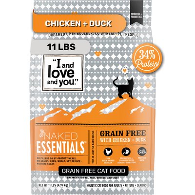 I and Love and You I and Love and You Naked Essentials Chicken & Duck Recipe Dry Cat Food, 22-lb bundle
