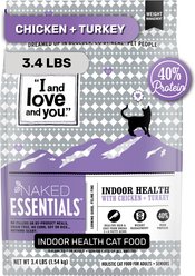 I and Love and You Naked Essentials Indoor Health Chicken and Turkey Recipe Dry Cat Food, 3.4-lb bag