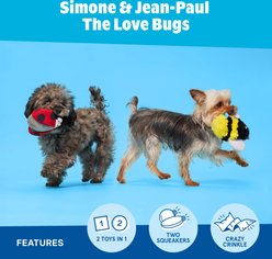 BARK Simone & Jean Paul The Love Bugs Squeaky Plush Dog Toy, Multicolor slide 2 of 7