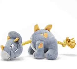 BARK Herbert The Herbivore Squeaky Ropes Tug Dog Toy, Gray