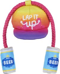 BARK Chug N' Tug Hat Squeaky Ropes Dog Toy, Multicolor