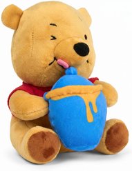 Buckle-Down Disney Winnie the Pooh Winking Hunny Pot Sitting Squeaky Plush Dog Toy, Yellow
