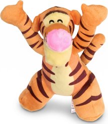 Buckle-Down Disney Winnie the Pooh Tiggers Arms Up Sitting Squeaky Plush Dog Toy, Orange
