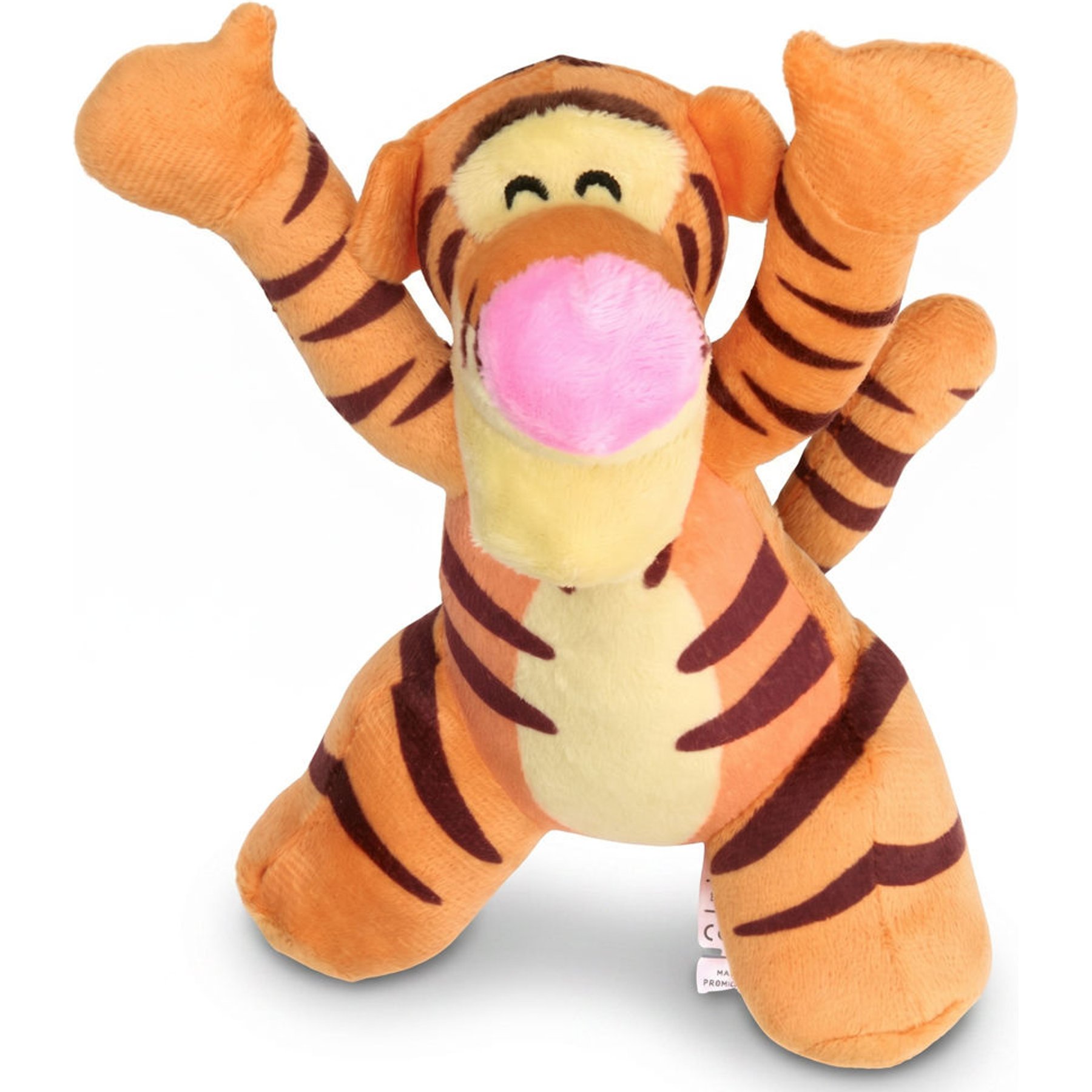 Buckle-Down Disney Winnie the Pooh Tiggers Arms Up Sitting Squeaky Plush Dog Toy, Orange