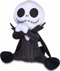 Buckle-Down Disney The Nightmare Before Christmas Jack Sitting Squeaky Plush Dog Toy, Black