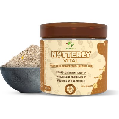 Pawfect Pawfect Nutterly Vital All Natural Grain-Free Peanut Butter Powder with Brewer's Yeast Dog Food Topper, 8.81-oz jar