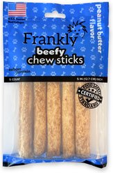 Frankly Beefy Chew 5-inch Beef Peanut Butter Rawhide Dog Stick, 5 count slide 1 of 7