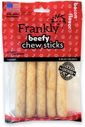 Frankly Beefy Chew 5-inch Bacon Rawhide Dog Stick, 5 count