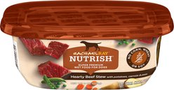 Rachael Ray Nutrish Hearty Beef Stew with Potatoes, Carrots & Peas Recipe Wet Dog Food, 8-oz tub, case of 8