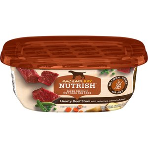 Rachael Ray Nutrish Hearty Beef Stew with Potatoes, Carrots & Peas Recipe Wet Dog Food, 8-oz tub, case of 8