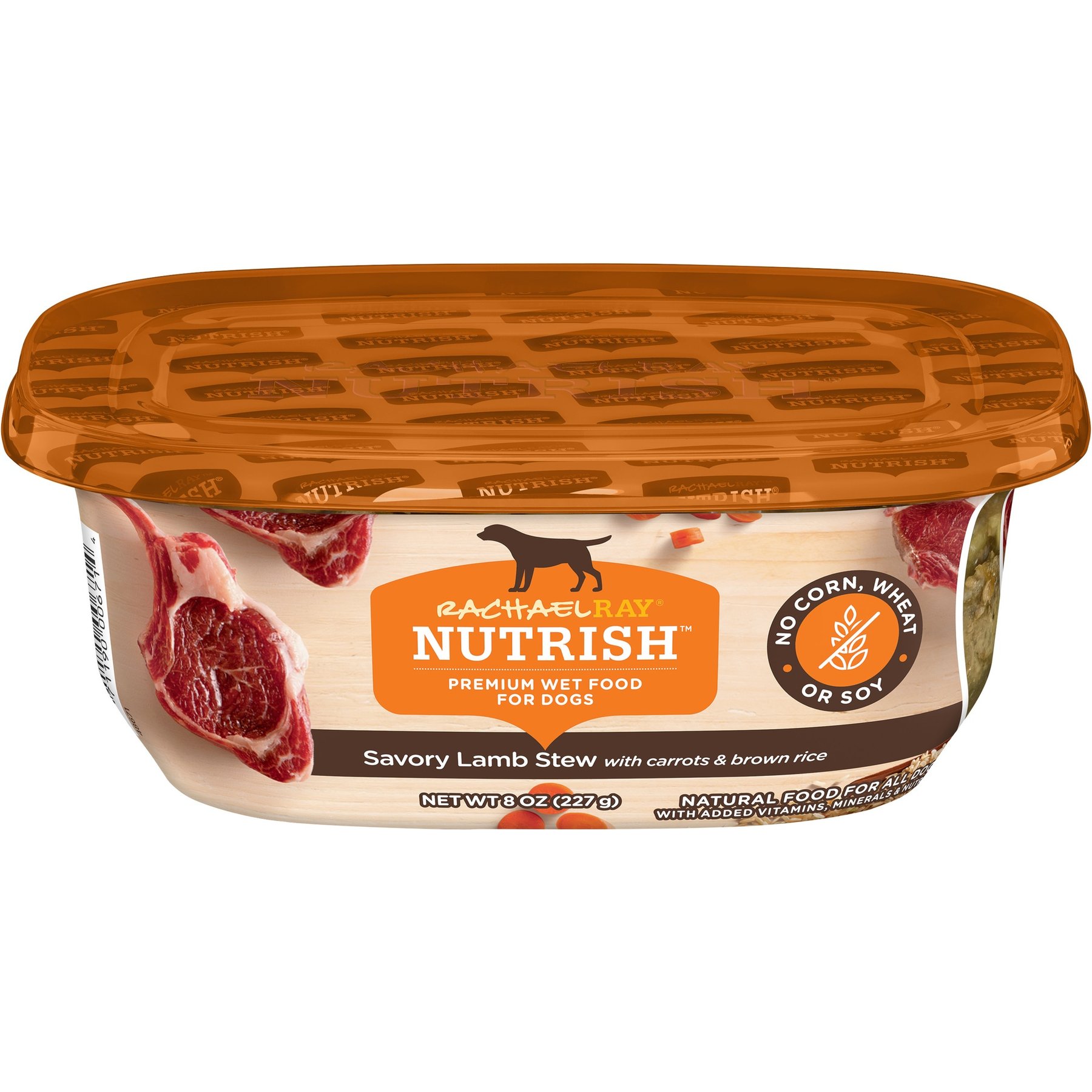 Rachael Ray Nutrish Savory Lamb Stew with Carrots & Brown Rice Recipe Wet Dog Food, 8-oz tray, bundle of 16