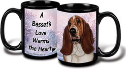 Pet Gifts USA Basset Winter Coffee Mug, 15-oz, Brown/White