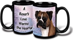 Pet Gifts USA Boxer Uncropped Winter Coffee Mug, 15-oz, Fawn