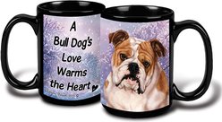 Pet Gifts USA English Bulldog Winter Coffee Mug, 15-oz, Tan/White