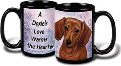 Pet Gifts USA Dachshund Shorthair Winter Coffee Mug, 15-oz, Red