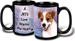 Pet Gifts USA Jack Russell Winter Coffee Mug, 15-oz, Brown/White