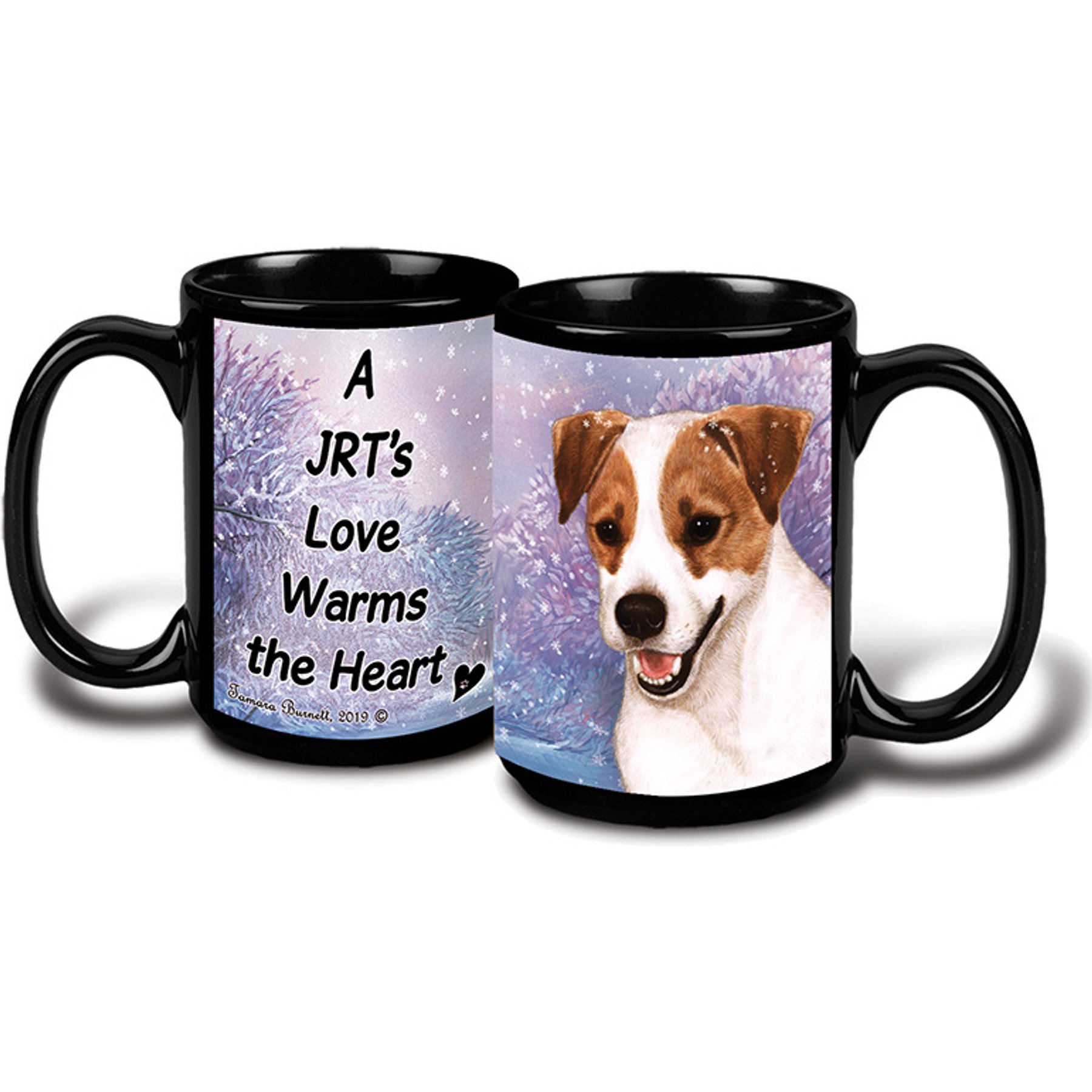 Pet Gifts USA Jack Russell Winter Coffee Mug, 15-oz, Brown/White