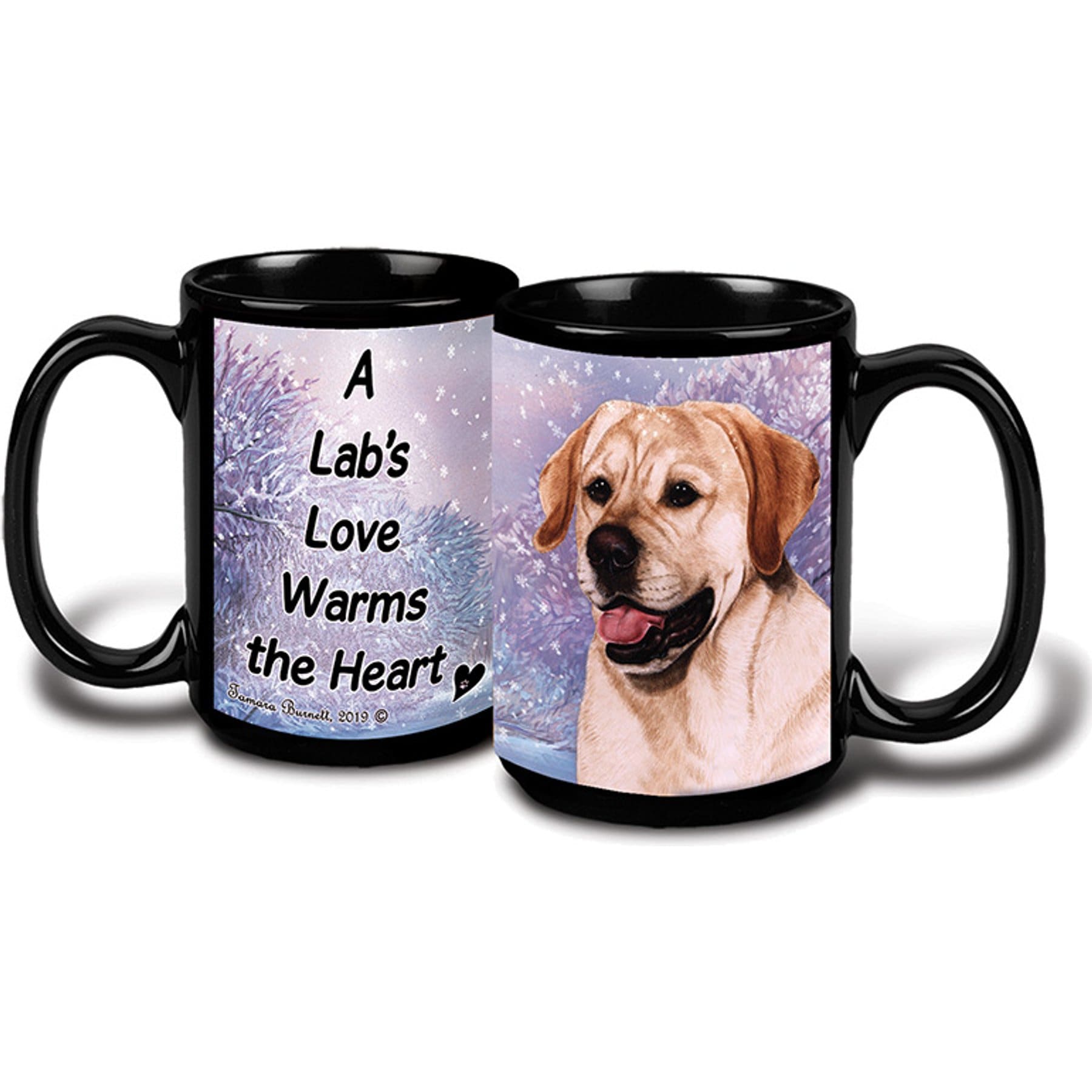 Pet Gifts USA Labrador Retriever English Winter Coffee Mug, 15-oz, Yellow