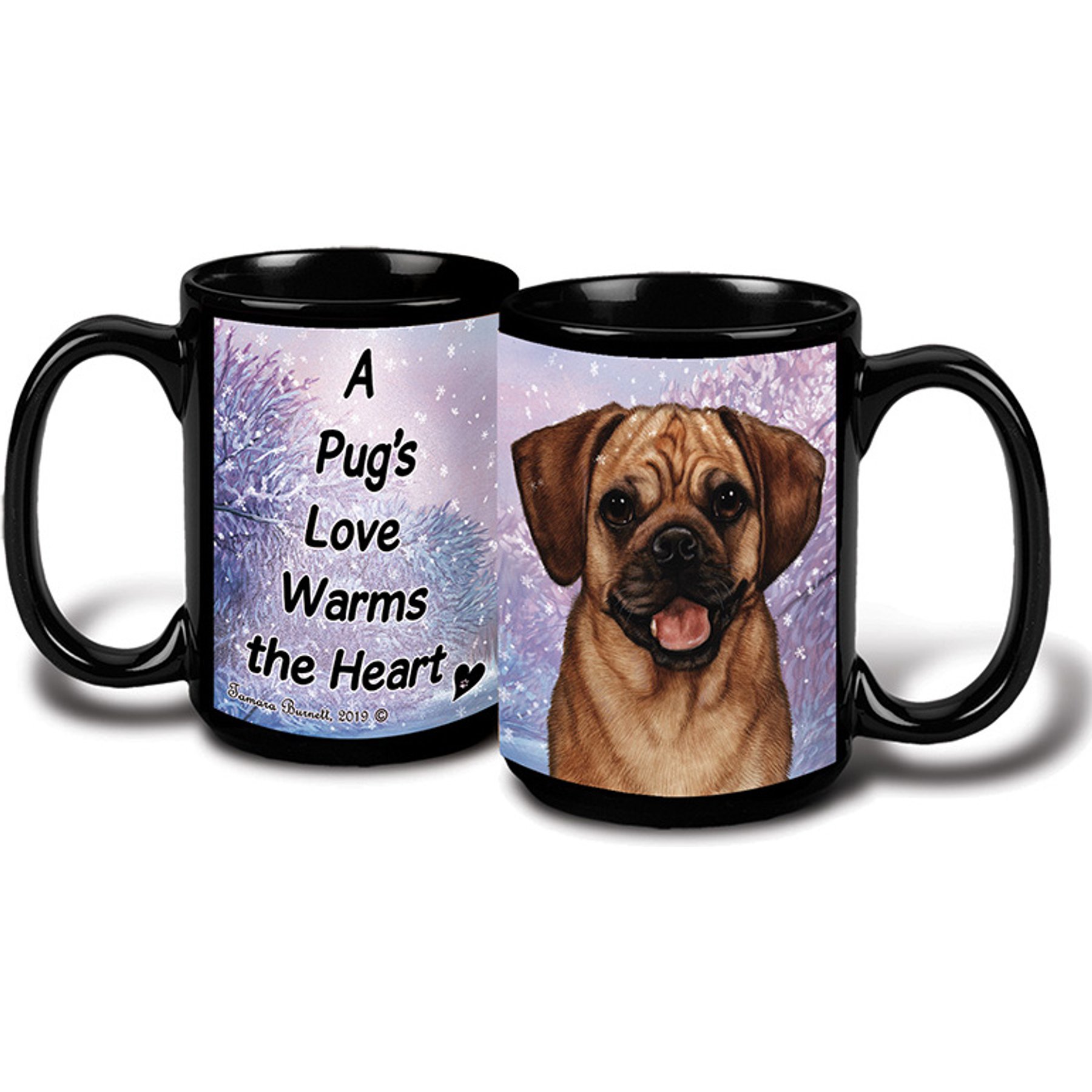 Pet Gifts USA Puggle Fawn Winter Coffee Mug, 15-oz