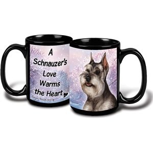 Pet Gifts USA Schnauzer Cropped Winter Coffee Mug, 15-oz, Grey