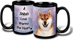 Pet Gifts USA Shiba Inu Winter Coffee Mug, 15-oz, Red/White