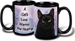 Pet Gifts USA Cat Winter Coffee Mug, 15-oz, Black