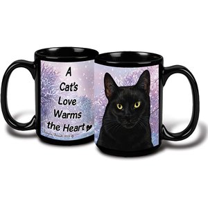 Pet Gifts USA Cat Winter Coffee Mug, 15-oz, Black