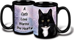 Pet Gifts USA Tuxedo Cat Winter Coffee Mug, 15-oz, Black/White