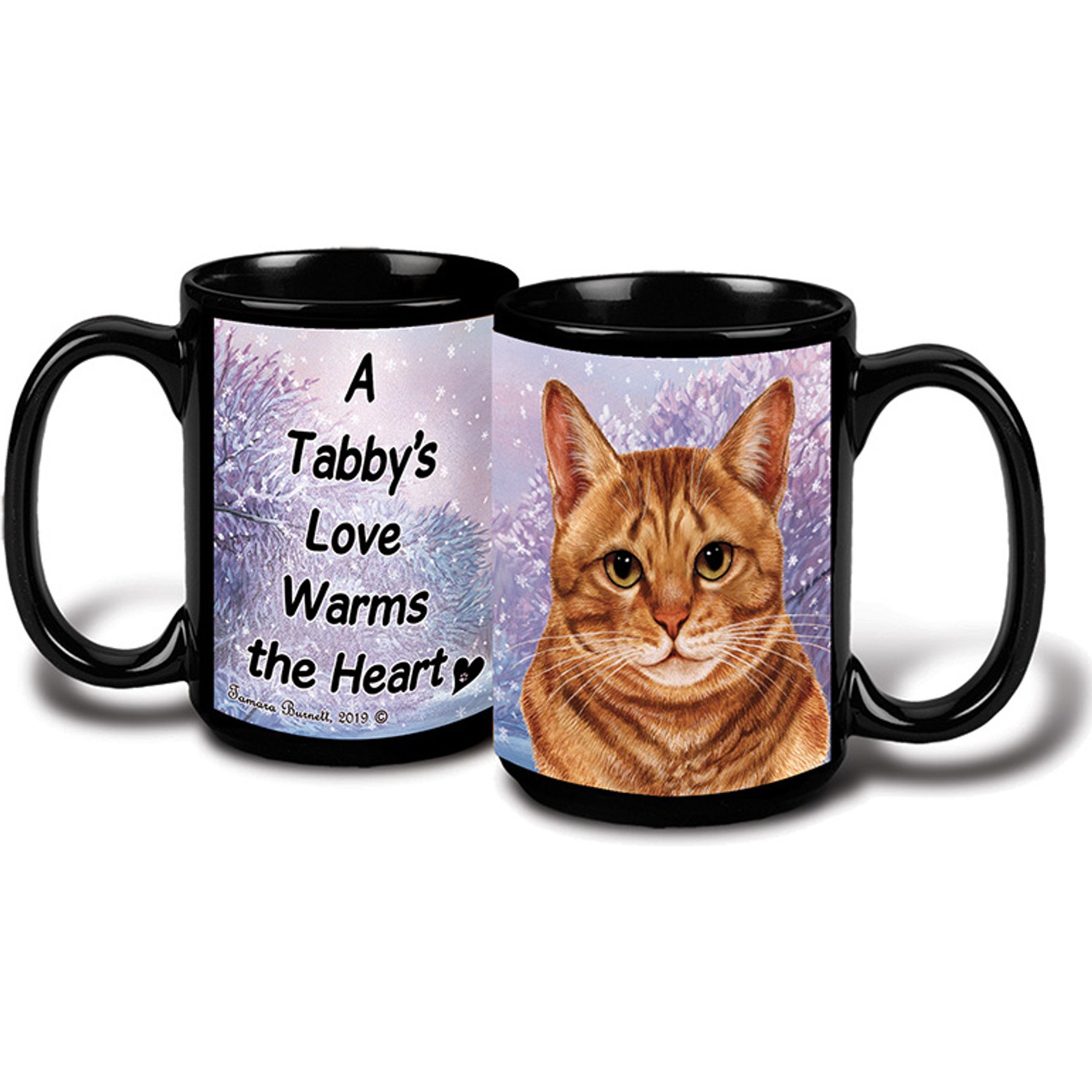 Pet Gifts USA Tabby Cat Winter Coffee Mug, 15-oz, Orange