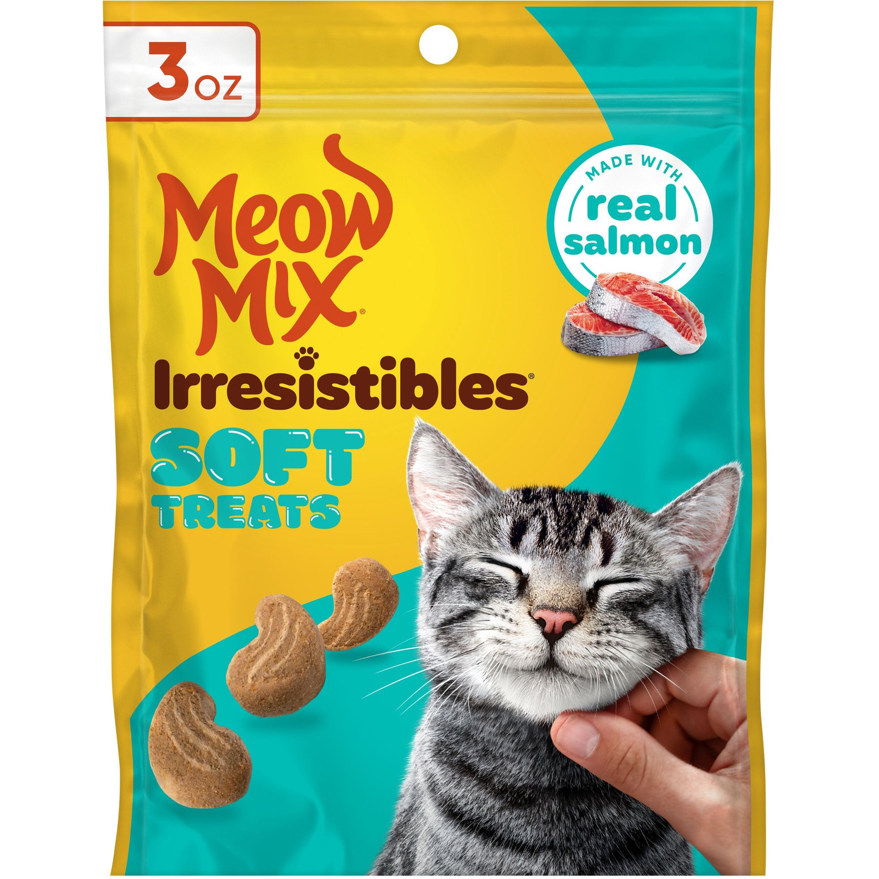 Meow Mix Irresistibles Soft Real Salmon Cat Treats, 18-oz bundle