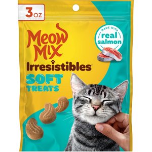 Meow Mix Irresistibles Soft Real Salmon Cat Treats, 3-oz bag