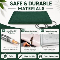 LESOTC Dog & Cat Safe Waterproof Electric Heating Pad with Automatic Temperature Control, 19.6 x 15.7-in, Green slide 2 of 8