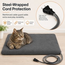 LESOTC Dog & Cat Safe Waterproof Electric Heating Pad with Automatic Temperature Control, 19.6 x 15.7-in, Grey slide 2 of 6