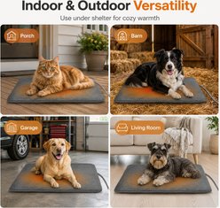 LESOTC Soft Electric Blanket Heated Dog &Cat Bed with Waterproof Cover & Auto Temperature Control, 35.4 x 23.6-in, Grey slide 2 of 6