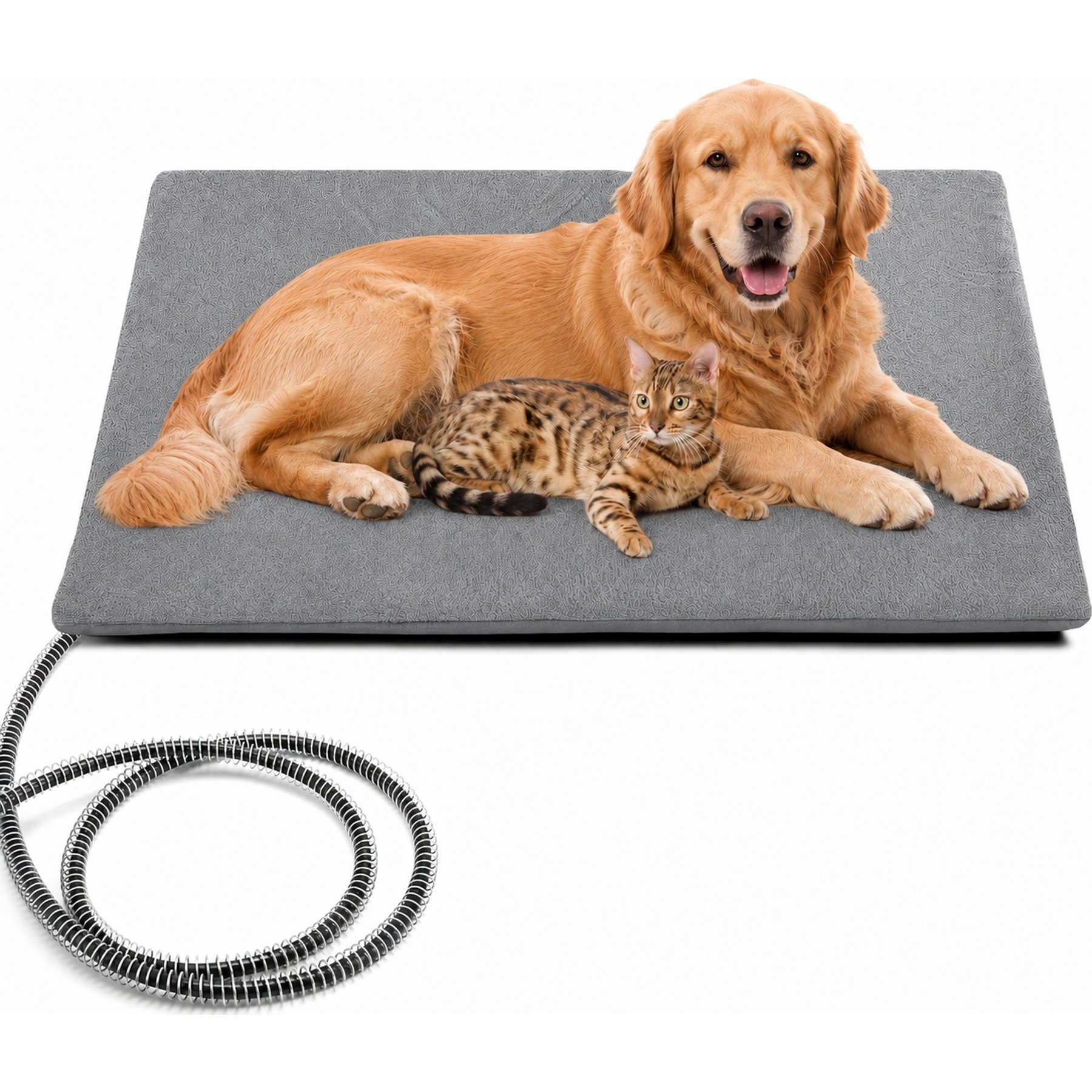 LESOTC Dog & Cag Soft Electric Blanket Heating Pad with Waterproof Cover & Automatic Temperature Control, 27.5 x 15.7-in, Grey
