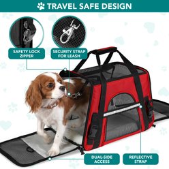 PetAmi Premium Airline Approved Soft-Sided Dog & Cat Travel Carrier, Red, Small slide 2 of 7