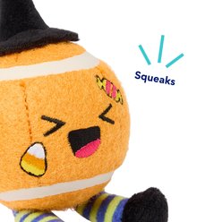 Frisco Halloween Witchy Pumpkin Fetch Squeaky Tennis Ball Dog Toy, Medium slide 2 of 6