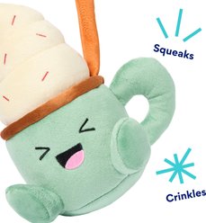 Frisco Latte Plush Squeaky Dog Toy, Medium, Cinnamon slide 2 of 6