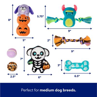 Show full view: Frisco Halloween Ghost Boo Bag Variety Pack Dog Toy, Medium, 7 count slide 3 of 9