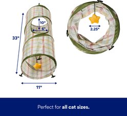 Frisco Plaid Foldable Play Tunnel Cat Toy with Silvervine & Catnip slide 2 of 6