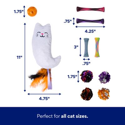 Show full view: Frisco Halloween Fun Plush, Kicker, Mesh, Spring & Ball Variety Pack Cat Toy with Silvervine & Catnip, 20 count slide 2 of 8